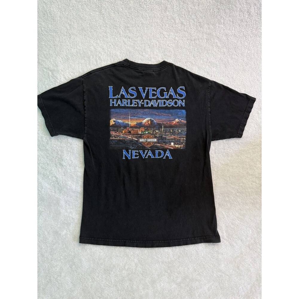 2013 Harley Davidson Shirt Large Made in USA Las Vegas Nevada Strip Graphic